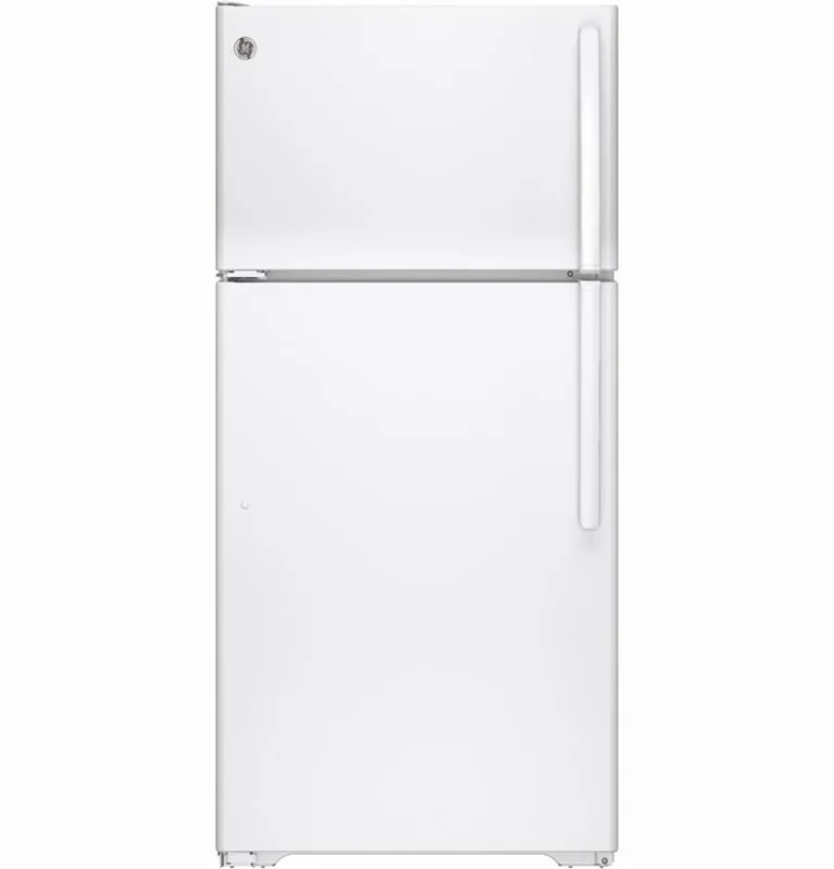 GE - 28 Inch 14.6 cu. ft Top Mount Refrigerator in White - GTE15CTHLWW White