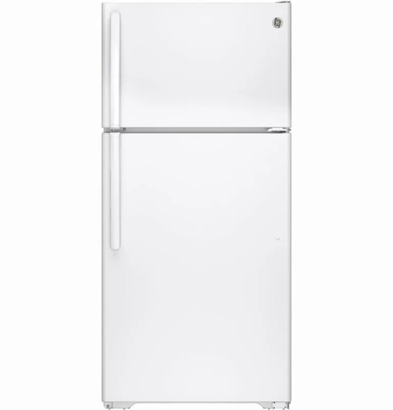 GE - 28 Inch 14.6 cu. ft Top Mount Refrigerator in White - GTE15CTHRWW White