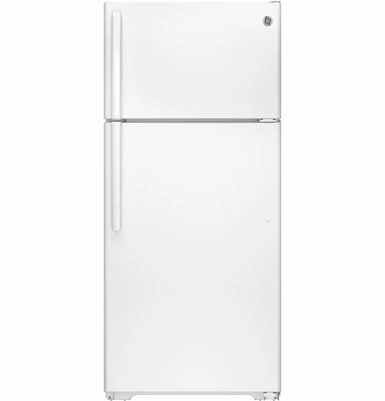 GE - 28 Inch 15.5 cu. ft Top Mount Refrigerator in White - GTE16GTHWW White