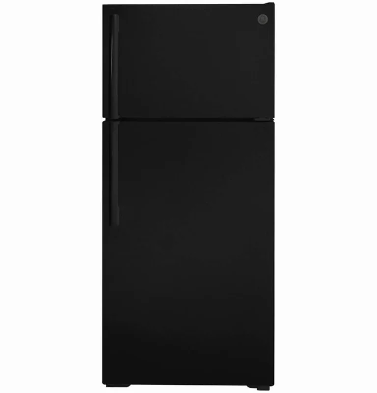 GE - 28 Inch 16.6 cu. ft Top Mount Refrigerator in Black - GTE17GTNRBB None