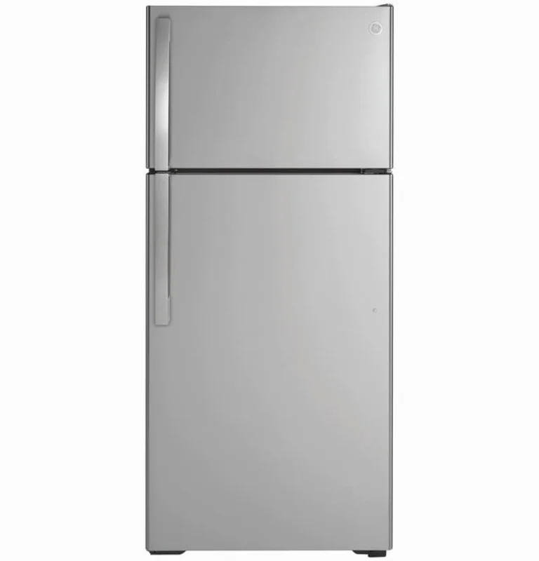 GE - 28 Inch 16.6 cu. ft Top Mount Refrigerator in Stainless - GTE17GSNRSS None