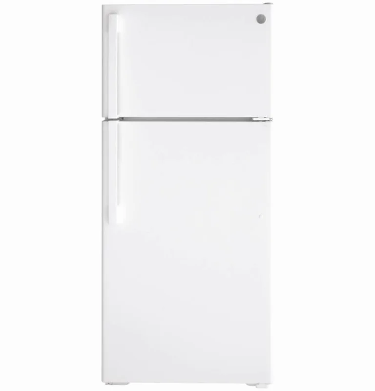 GE - 28 Inch 16.6 cu. ft Top Mount Refrigerator in White - GTE17DTNRWW White
