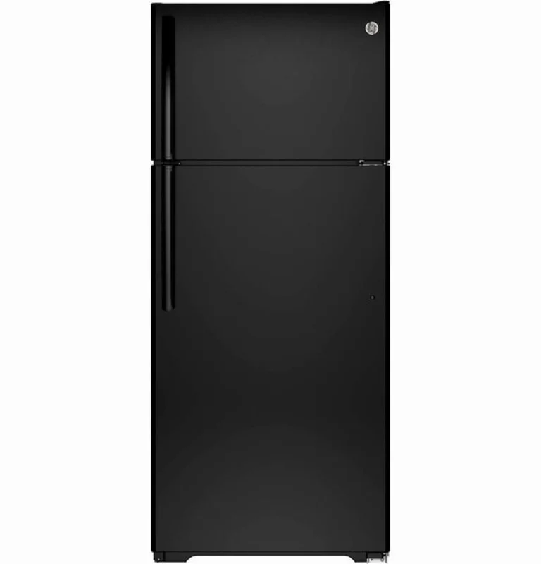 GE - 28 Inch 17.5 cu. ft Top Mount Refrigerator in Black - GTE18GTHBB Black