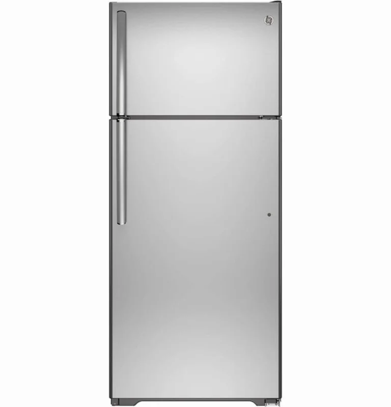 GE - 28 Inch 17.5 cu. ft Top Mount Refrigerator in Stainless - GTE18GSHSS Stainless