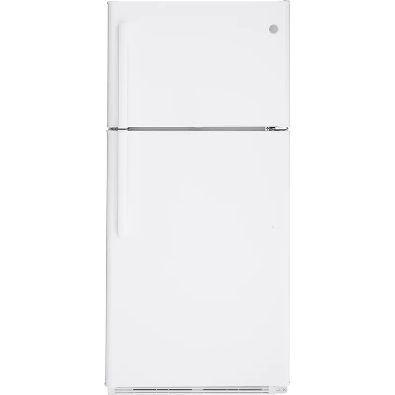 GE - 29.53 Inch 18 cu. ft Top Mount Refrigerator in White - GTE18FTLKWW White