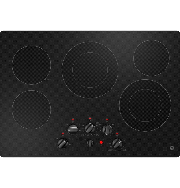 GE - 29.7 Inch Electric Cooktop in Black Stainless - JEP5030DTBB Black Stainless
