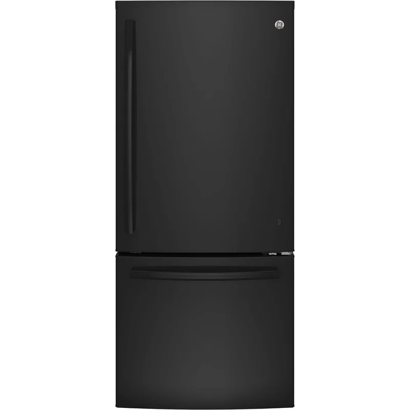 GE - 29.75 Inch 20.9 cu. ft Bottom Mount Refrigerator in Black - GBE21AGKBB Black
