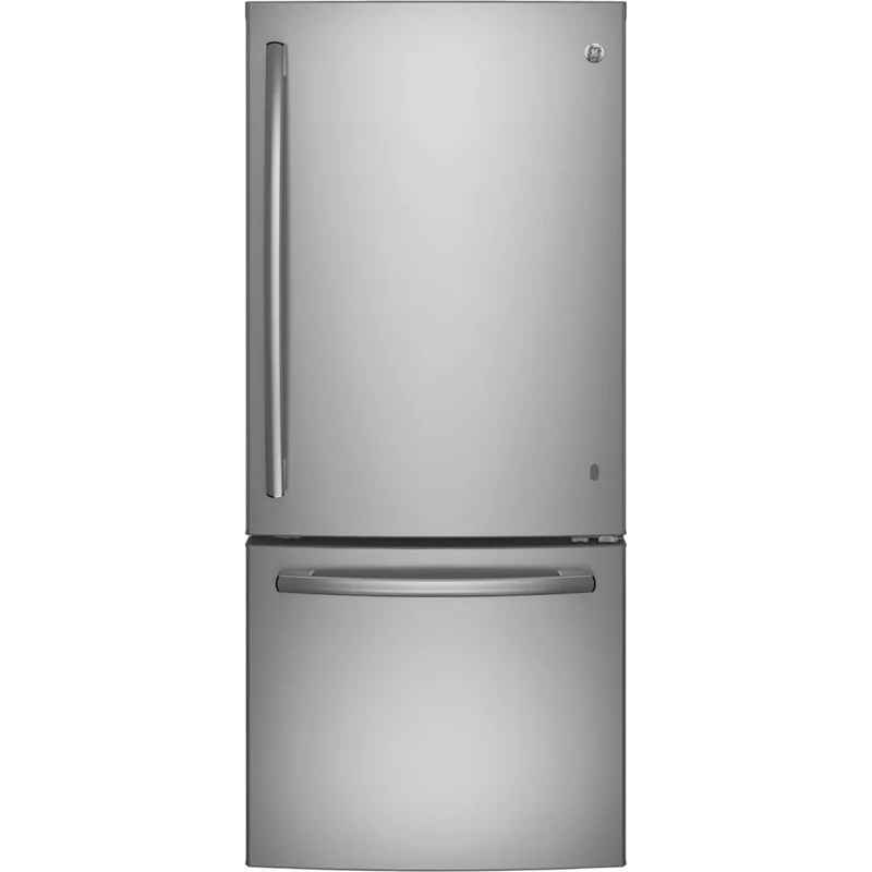 GE - 29.75 Inch 20.9 cu. ft Bottom Mount Refrigerator in Stainless - GBE21AYRKFS Stainless