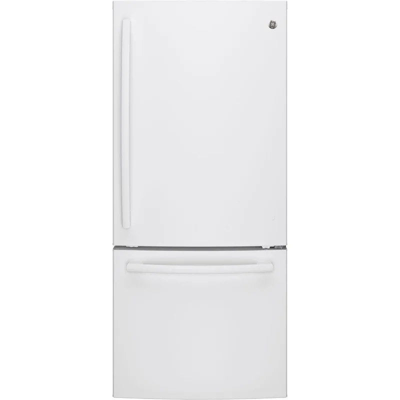 GE - 29.75 Inch 20.9 cu. ft Bottom Mount Refrigerator in White - GBE21AGKWW White