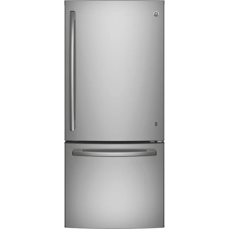 GE - 29.75 Inch 21 cu. ft Bottom Mount Refrigerator in Stainless - GDE21EYKFS Stainless