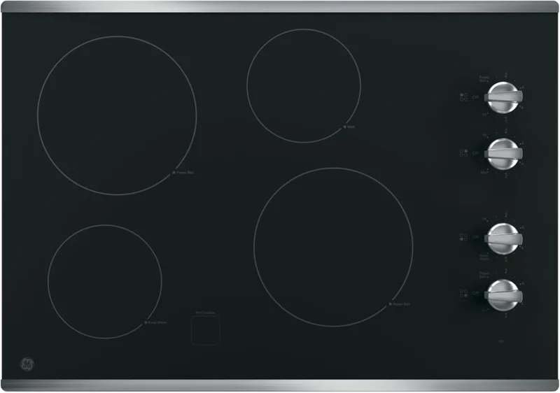 GE - 29.75 inch wide Electric Cooktop in Stainless - JP3030SJSS Stainless