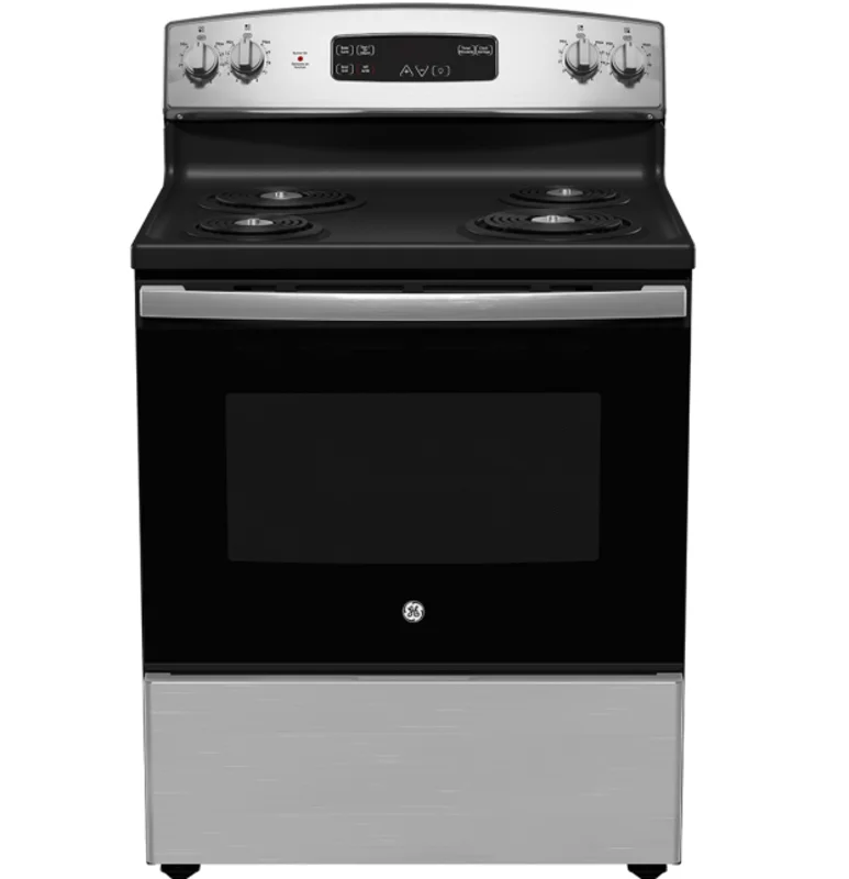 GE - 29.92 Inch 5 cu. ft Electric Range in Stainless - JCBS350SVSS Stainless