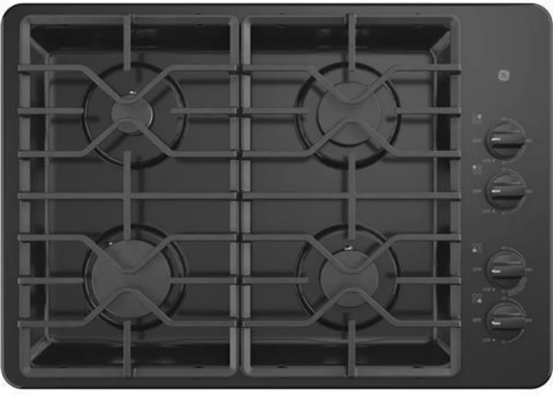 GE - 30 inch wide Gas Cooktop in Black - JGP3030DLBB BLACK