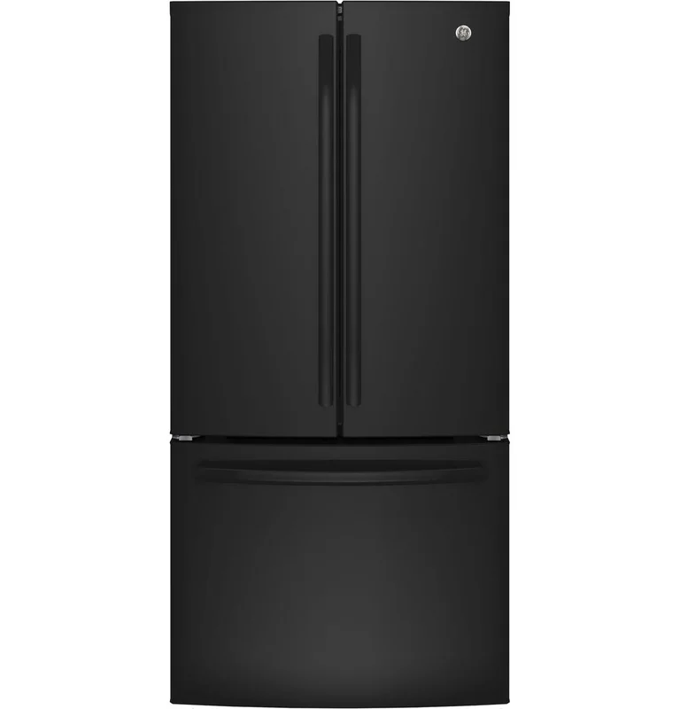 GE - 32.75 Inch 18.6 cu. ft French Door Refrigerator in Black - GWE19JGLBB Black
