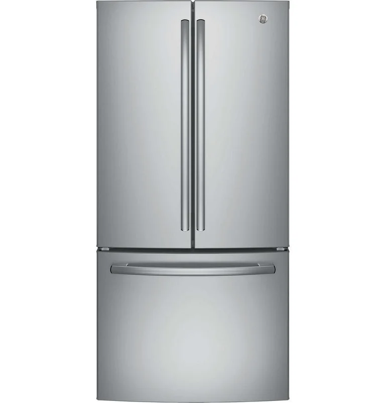 GE - 32.75 Inch 18.6 cu. ft French Door Refrigerator in Stainless - GWE19JSLSS Stainless