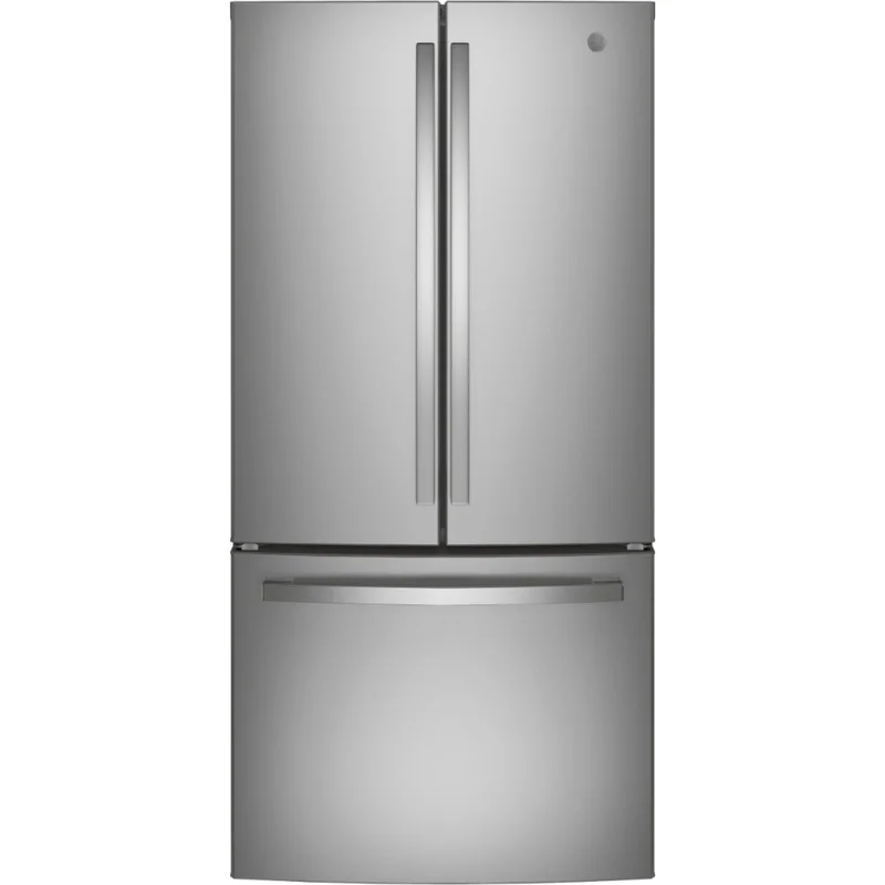 GE - 32.75 Inch 18.6 cu. ft French Door Refrigerator in Stainless - GWE19JYLFS Stainless