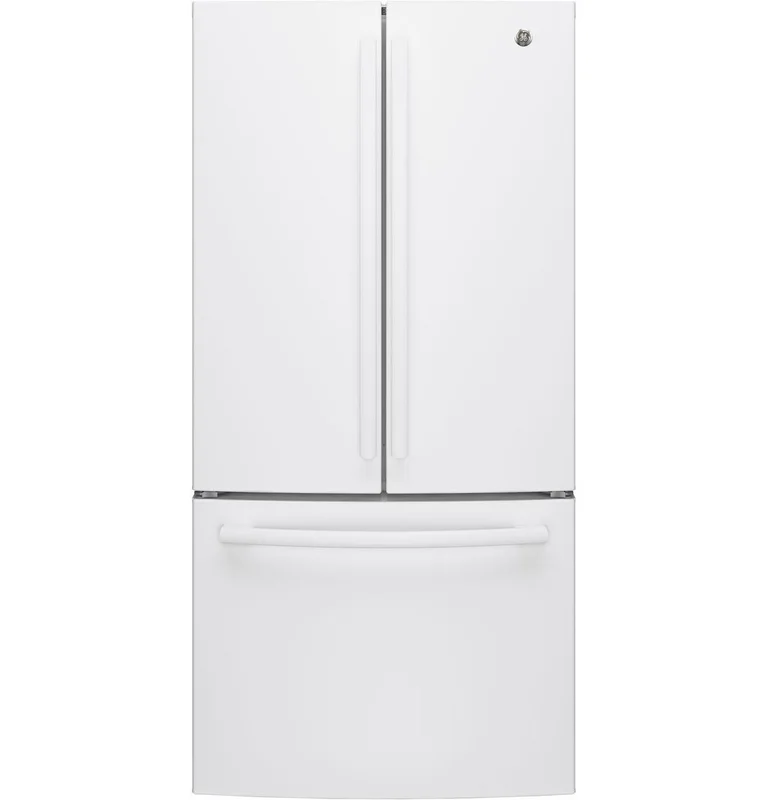 GE - 32.75 Inch 18.6 cu. ft French Door Refrigerator in White - GWE19JGLWW White