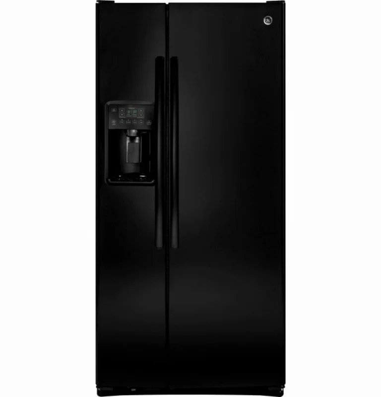 GE - 32.75 Inch 23.2 cu. ft Side by Side Refrigerator in Black - GSS23HGHBB Black