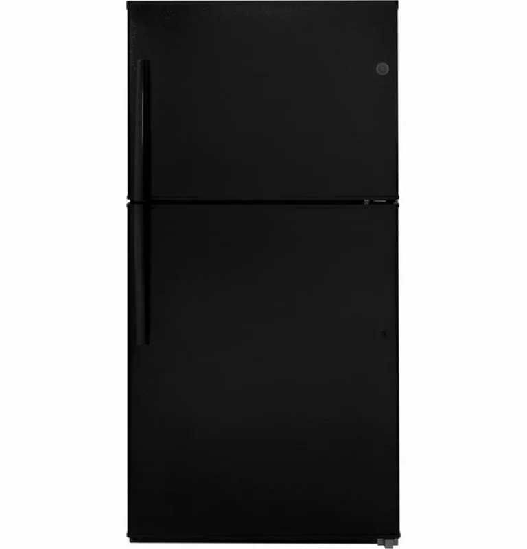 GE - 32.875 Inch 21.1 cu. ft Top Mount Refrigerator in Black - GTE21GTHBB Black
