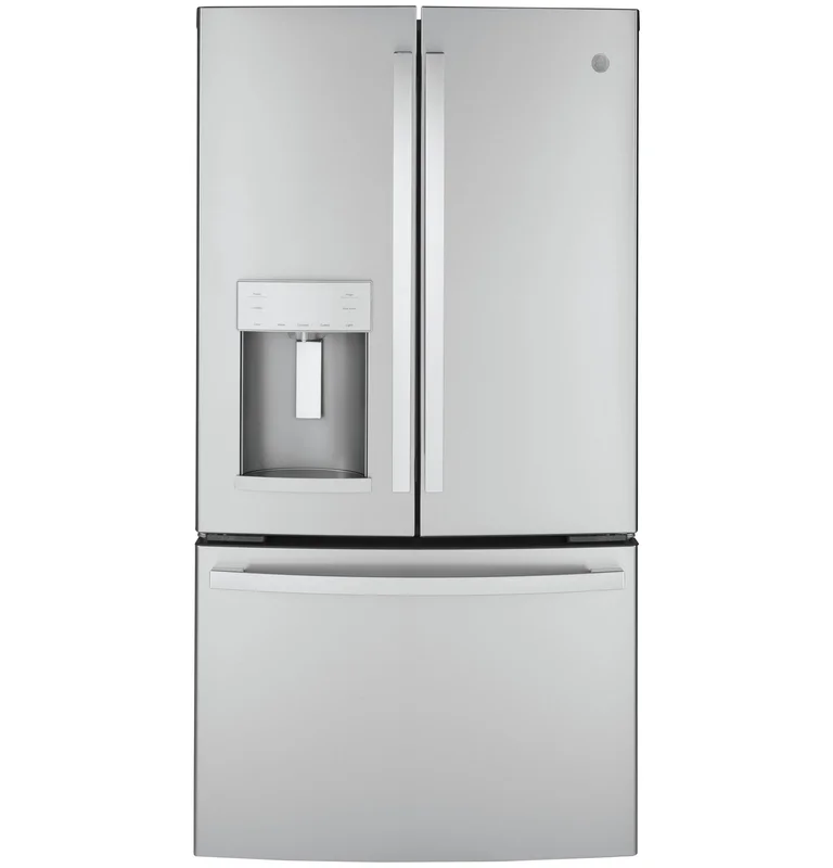 GE - 35.7 Inch 22.1 cu. ft French Door Refrigerator in Stainless - GYE22GYNFS Stainless