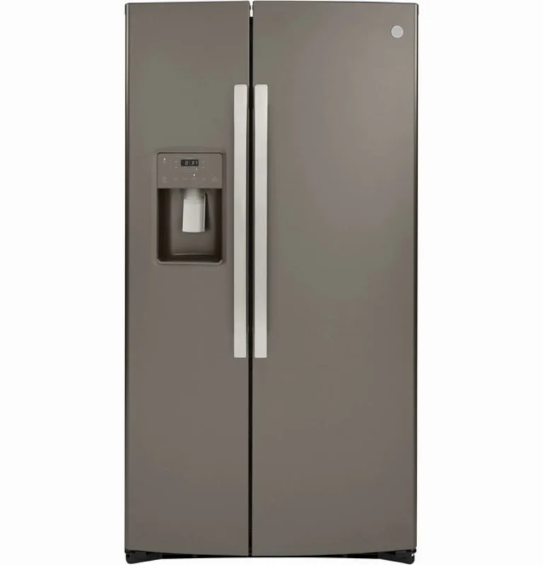 GE - 35.75 Inch 25.1 cu. ft Side by Side Refrigerator in Grey - GSS25IMNES None