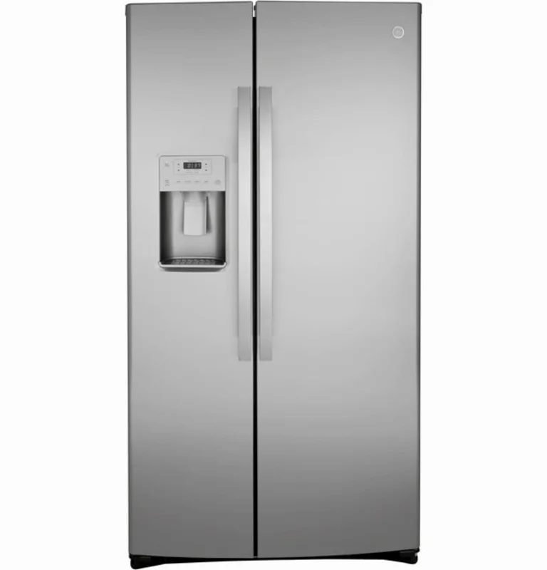 GE - 35.75 Inch 25.1 cu. ft Side by Side Refrigerator in Stainless - GSS25IYNFS Stainless