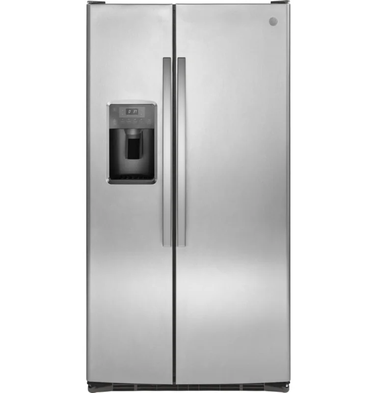 GE - 35.75 Inch 25.3 cu. ft Side by Side Refrigerator in Stainless - GSS25LSLSS Stainless