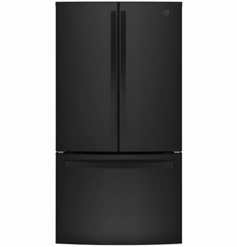 GE - 35.75 Inch 27 cu. ft French Door Refrigerator in Black - GNE27JGMBB Black