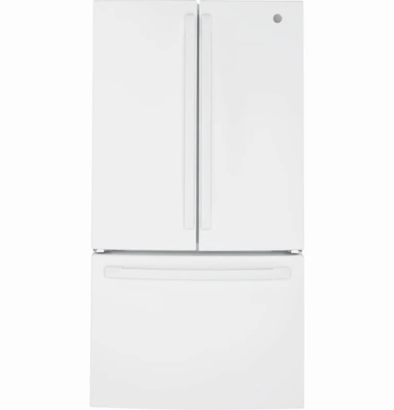 GE - 35.75 Inch 27 cu. ft French Door Refrigerator in White - GNE27JGMWW White