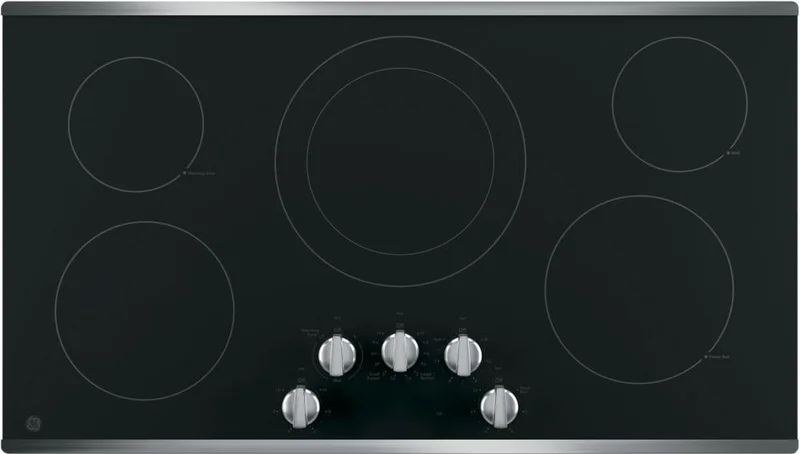 GE - 36.13 inch wide Electric Cooktop in Stainless - JP3036SLSS STAINLESS STEEL
