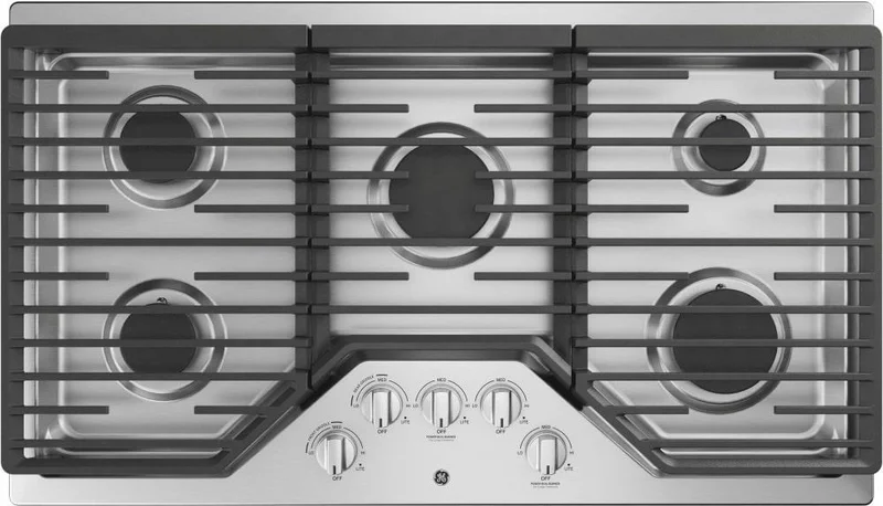 GE - 36 Inch Gas Cooktop in Stainless - JGP5036SLSS Stainless