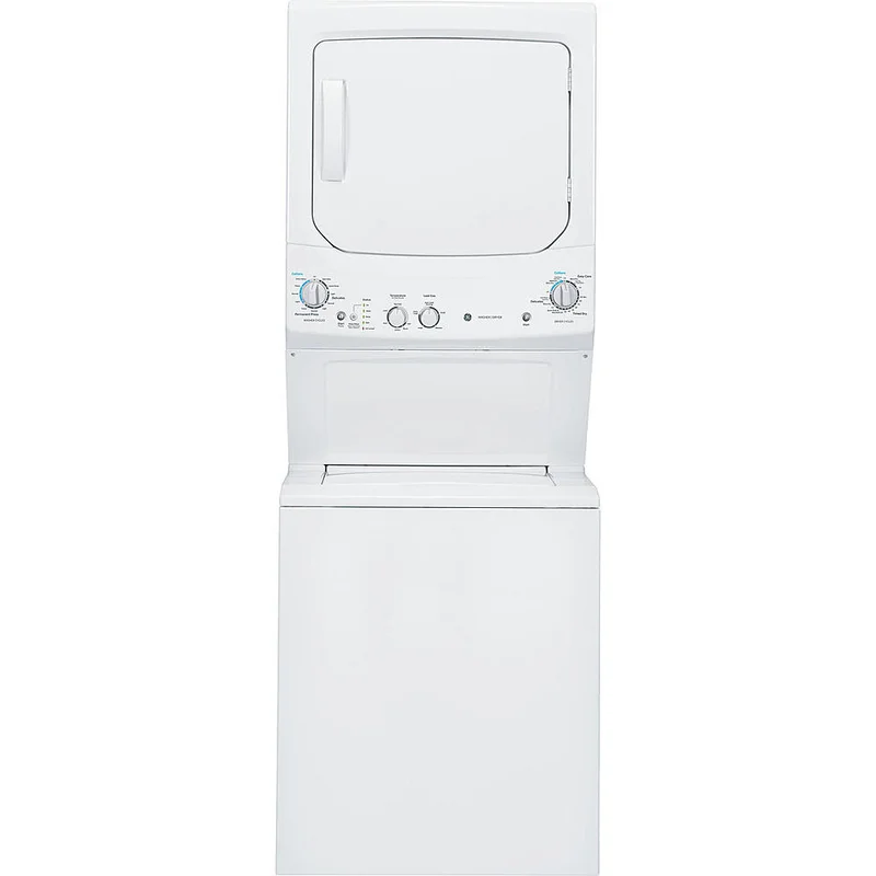 GE - 4.4 cu. Ft. Washer and 5.9 cu. Ft. Dryer Unitized Spacemaker Laundry Stacker - GUD27ESMMWW White