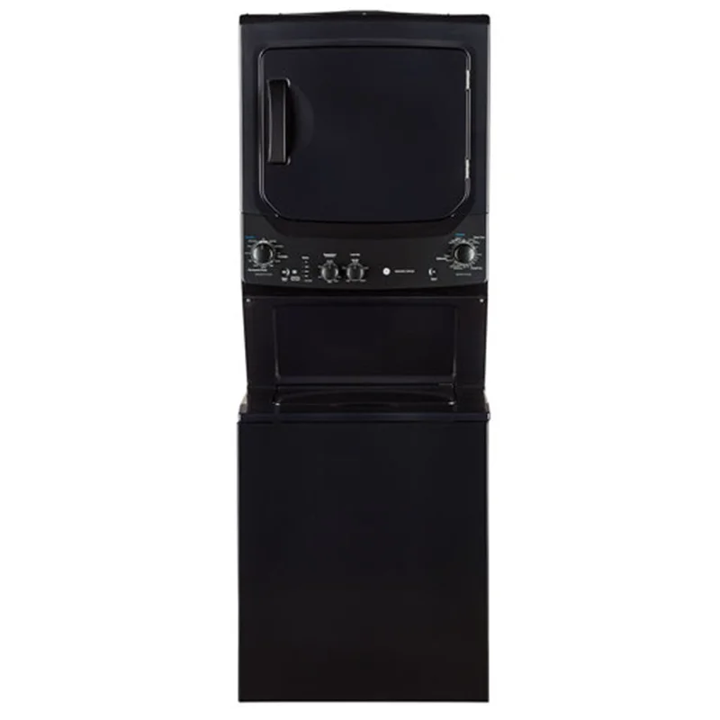 GE - 4.4 cu. Ft. Washer and 5.9 cu. Ft. Dryer Unitized Spacemaker Laundry Stacker - GUD37ESMMDG Grey