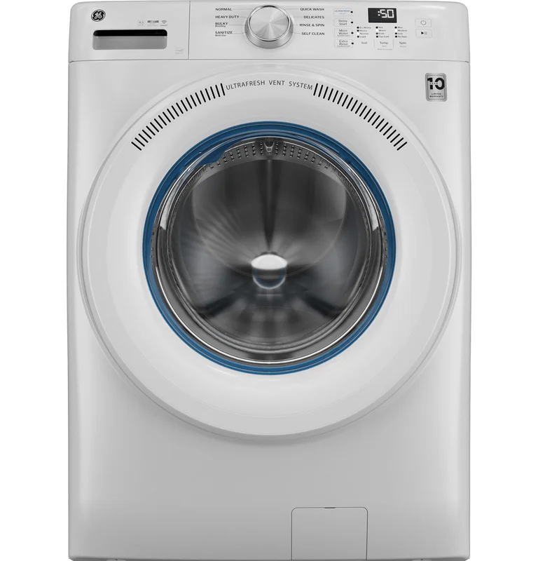 GE - 4.6 cu. Ft Front Load Washer in White - GFW350SSYWW White