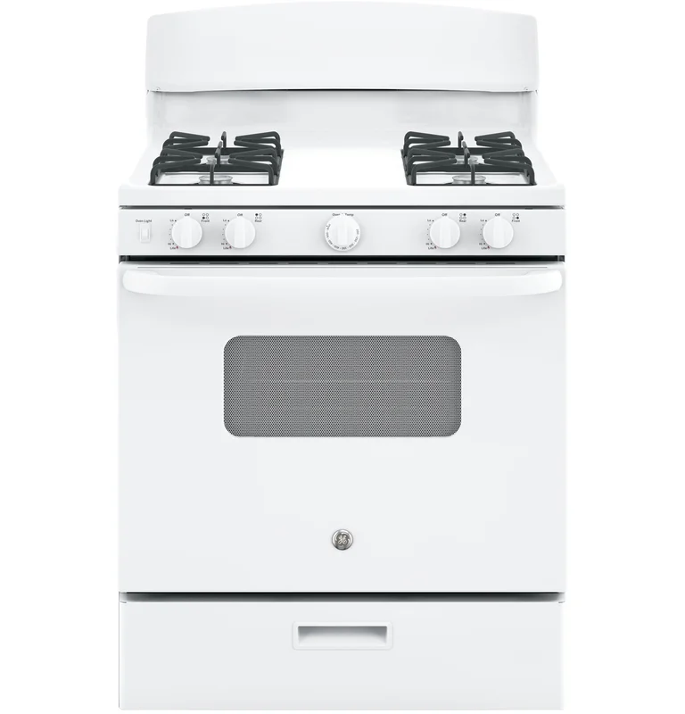 GE - 4.8 cu. ft  Gas Range in White - JCGBS10DEMWW White