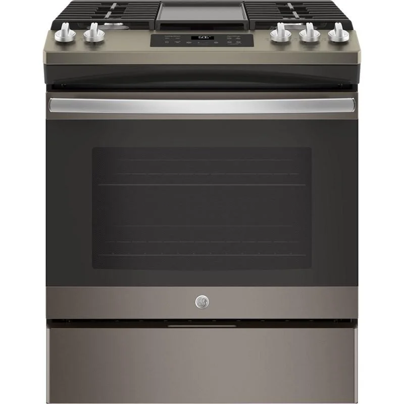 GE - 5.4 cu. ft Gas Range in Grey - JCGSS66EELES Grey