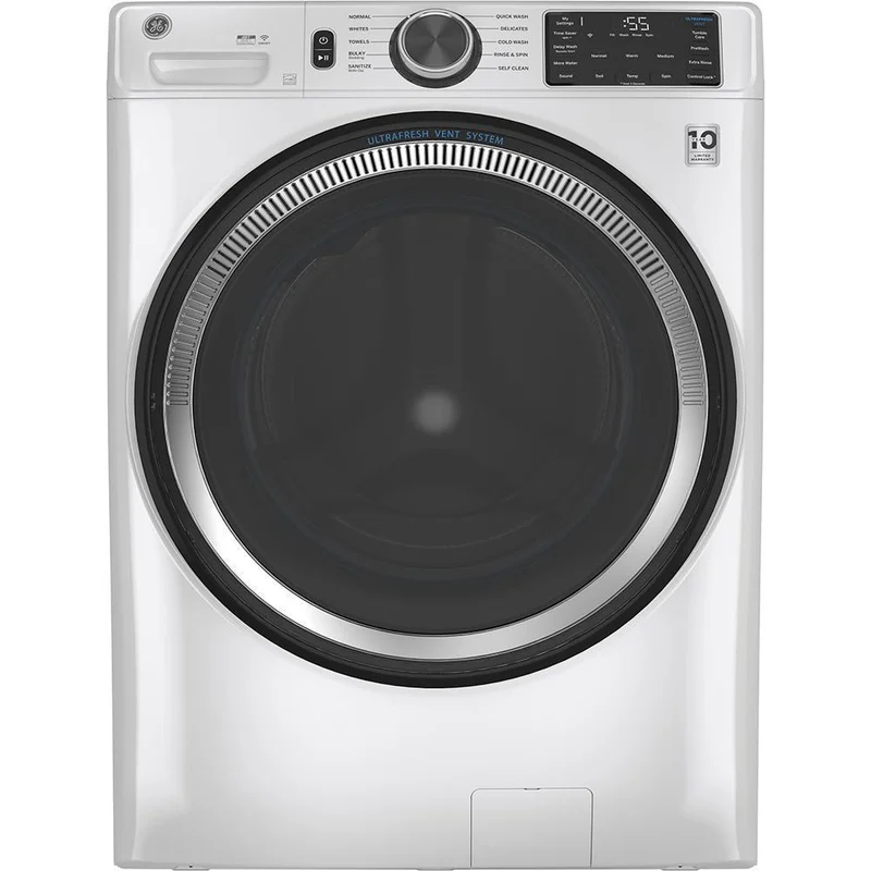 GE - 5.5 cu. Ft Front Load Washer in White - GFW550SMNWW White