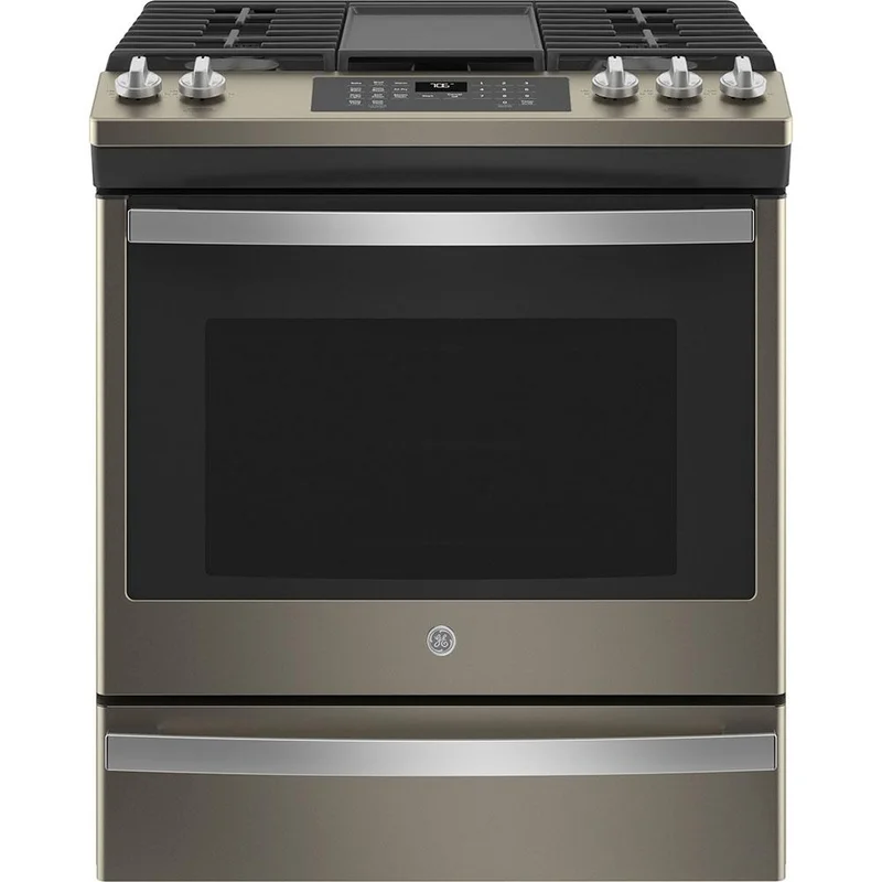 GE - 5.6 cu. ft Gas Range in Grey - JCGS760EPES Grey