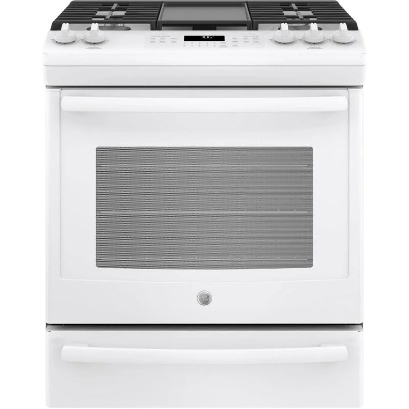 GE - 5.6 cu. ft Gas Range in White - JCGS760DELWW White