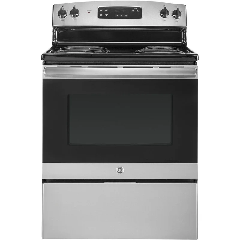 GE - 5 cu. ft Electric Range in Stainless - JCB890STSS Stainless