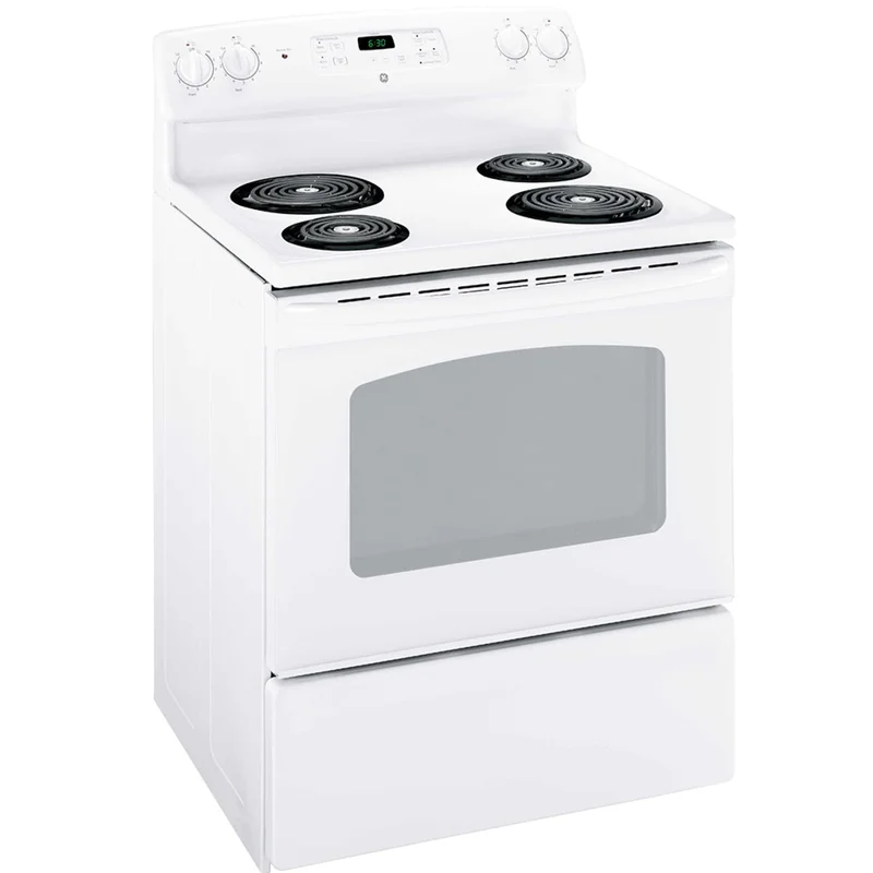 GE - 5 cu. ft Electric Range in White - JCBS280DMWW White