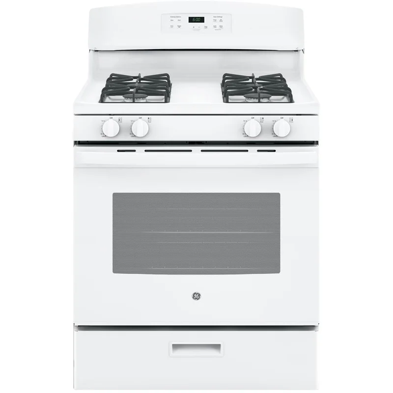 GE - 5 cu. ft Gas Range in White - JCGBS60DEKWW White