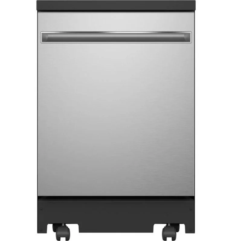 GE - 54 dBA Portable Dishwasher in Stainless - GPT225SSLSS Stainless