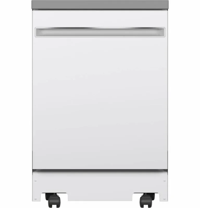 GE - 54 dBA Portable Dishwasher in White - GPT225SGLWW White