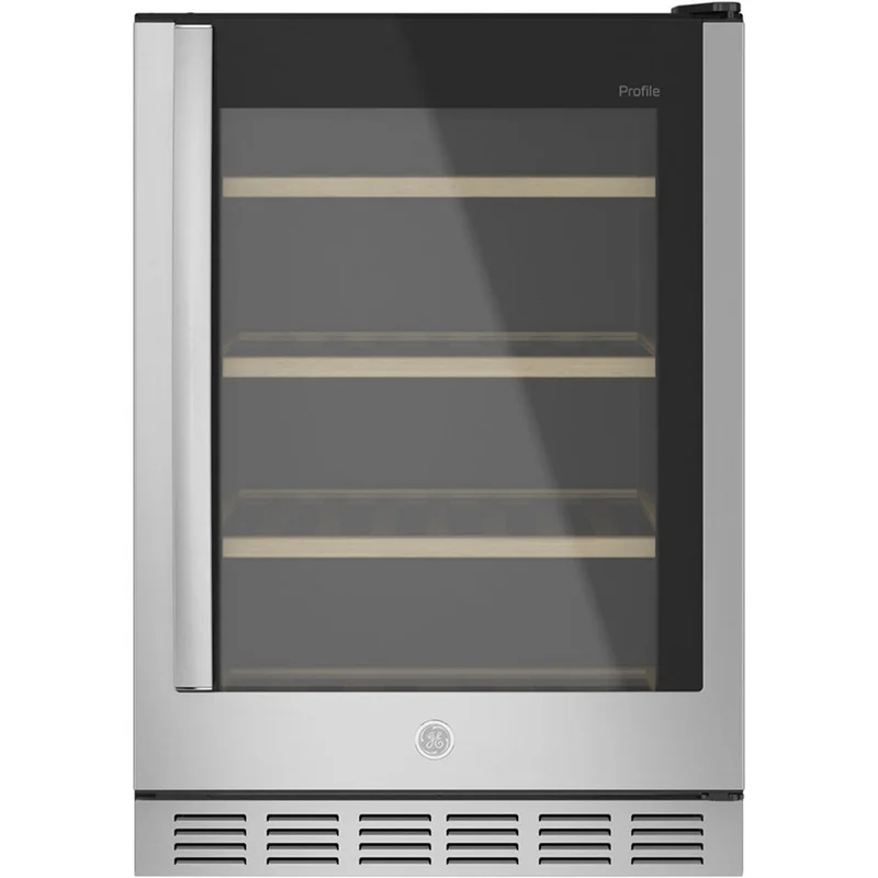 GE Profile - 23.5 Inch 5.1 cu. ft Beverage Centre Refrigerator in Black Stainless - PVS06BSPSS Black Stainless