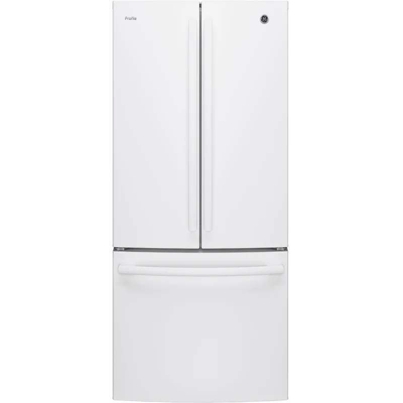 GE Profile - 29.75 Inch 20.8 cu. ft French Door Refrigerator in White - PNE21NGLKWW None