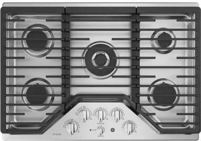 GE Profile - 30 inch wide Gas Cooktop in Stainless - PGP9030SLSS Stainless
