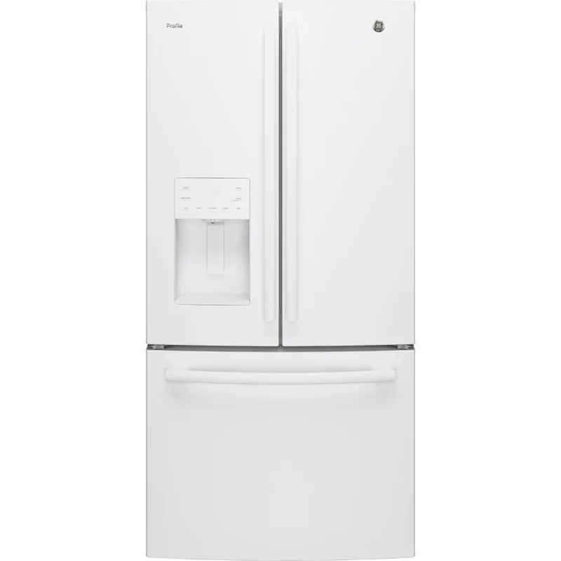 GE Profile - 32.75 Inch 23.5 cu. ft French Door Refrigerator in White - PFE24HGLKWW None
