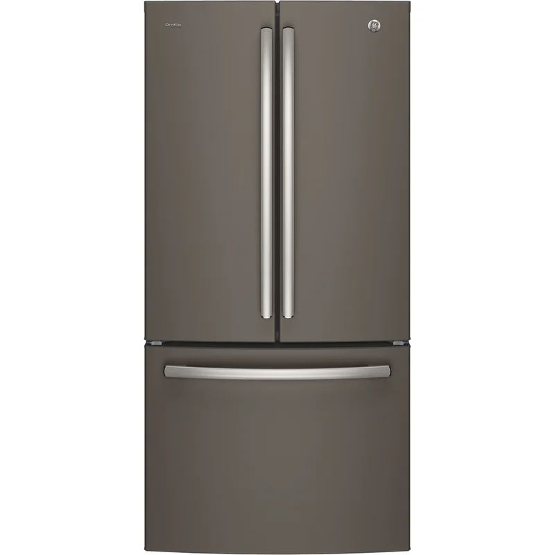 GE Profile - 32.75 Inch 24.5 cu. ft French Door Refrigerator in Grey - PNE25NMLKES Grey