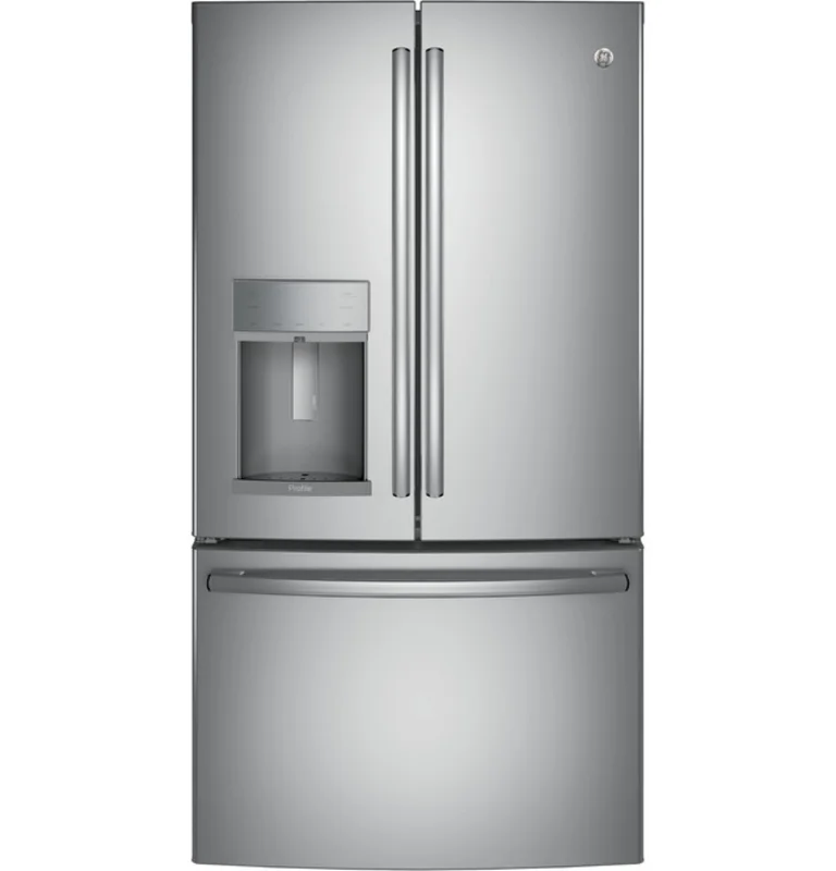 GE Profile - 35.75 Inch 22.1 cu. ft French Door Refrigerator in Stainless - PYD22KSLSS Stainless